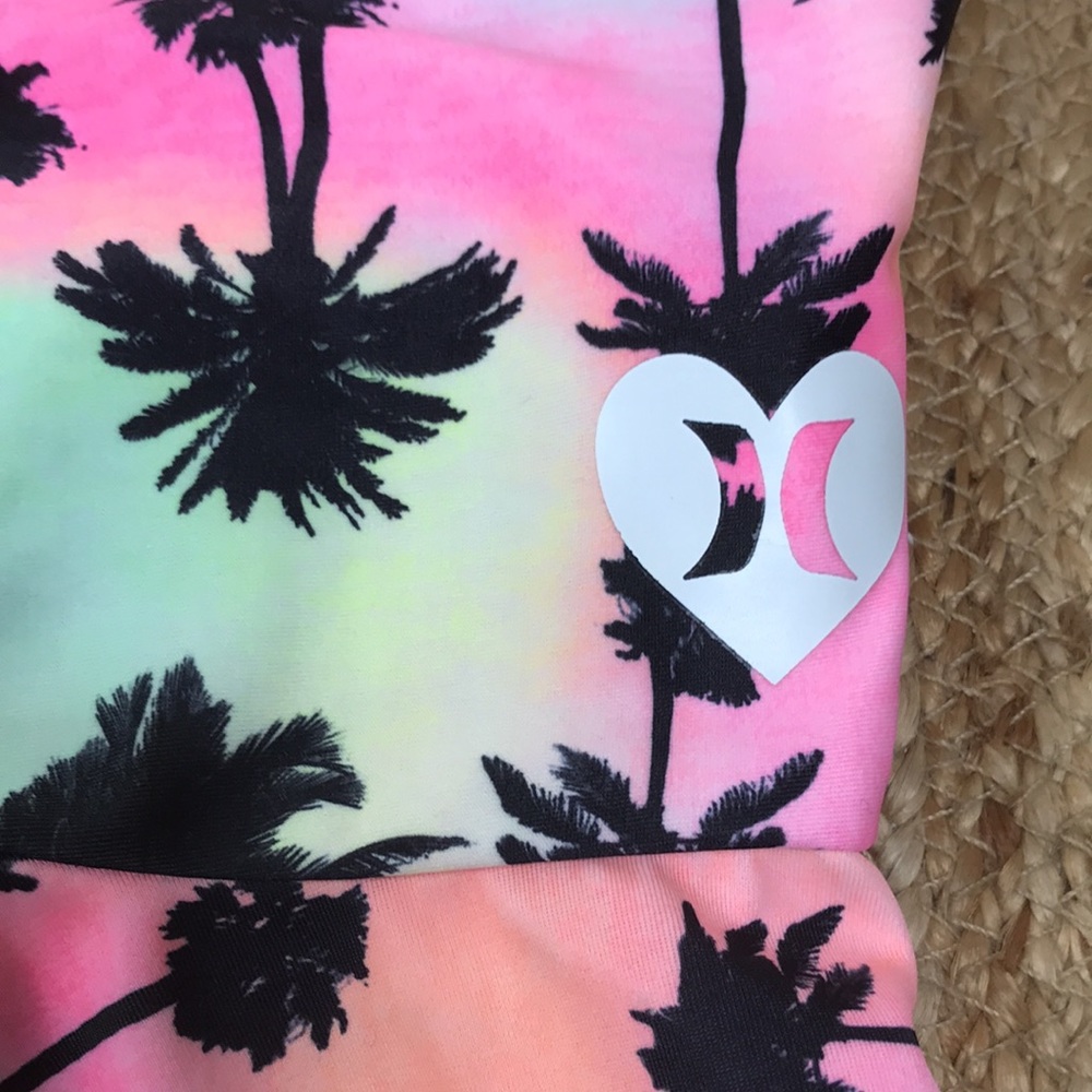 🌴Hurley🌴…Girl’s 7/8  (6-10 years)…Sherbet Colored Tankini w/Palm Tree Print! - Picture 3 of 9